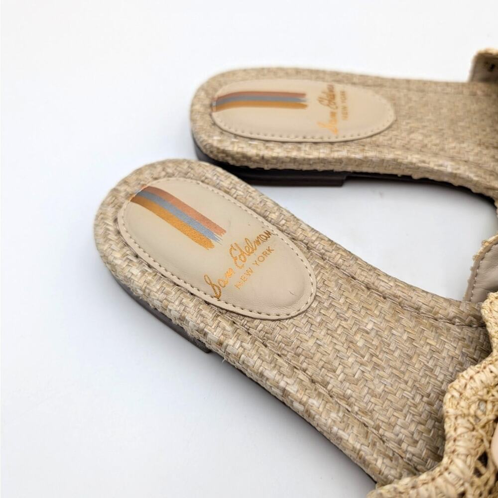 Sam Edelman Bambi Slip-On Slide Sandals Open Toe Women's Linen US6M EU36 - Picture 10 of 14